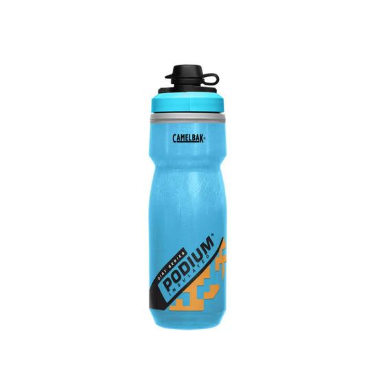 Camelbak Podium® Dirt Series Chill Bike Bottle - 21 oz, Water Bottles, Blue/Orange Stripe   - Outdoor Kuwait