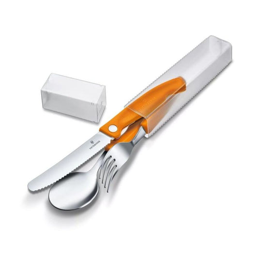 Victorinox Swiss Classic Cutlery Set 3pcs, Reusable Cutlery, Orange   - Outdoor Kuwait