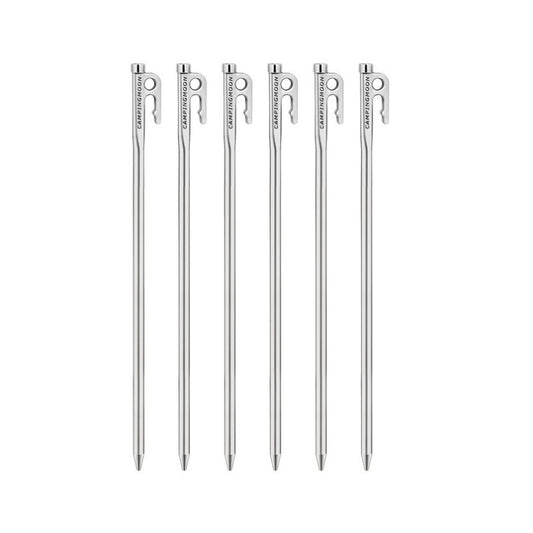 Campingmoon 6 Pieces Tent Pegs Stainless Steel - 35 cm, Tent Accessories,    - Outdoor Kuwait