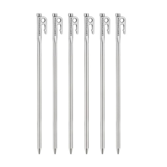 Campingmoon 6 Pieces Tent Pegs Stainless Steel - 40 cm, Tent Accessories,    - Outdoor Kuwait