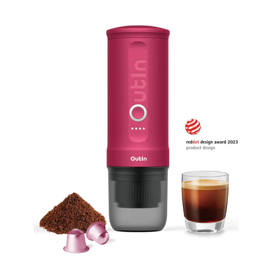 Outin Nano Portable Espresso Machine (Crimson Red), Coffee Machine,    - Outdoor Kuwait