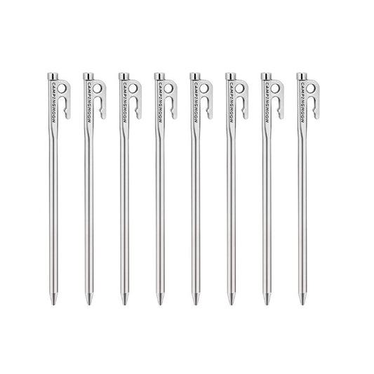 Campingmoon 8 Pieces Nail Pegs Stainless Steel - 20 cm, Tent Accessories,    - Outdoor Kuwait