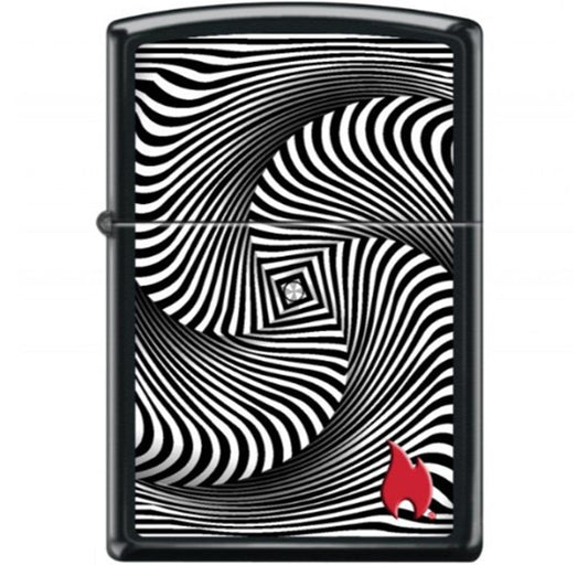Zippo Lighter 218-Ci404858 Regular Black Matte Illusion Art, Lighters & Matches,    - Outdoor Kuwait