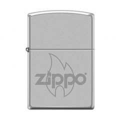 Zippo Reg Satin Chrome Baseball Cap Flame Lighter -ZP205 AE184042