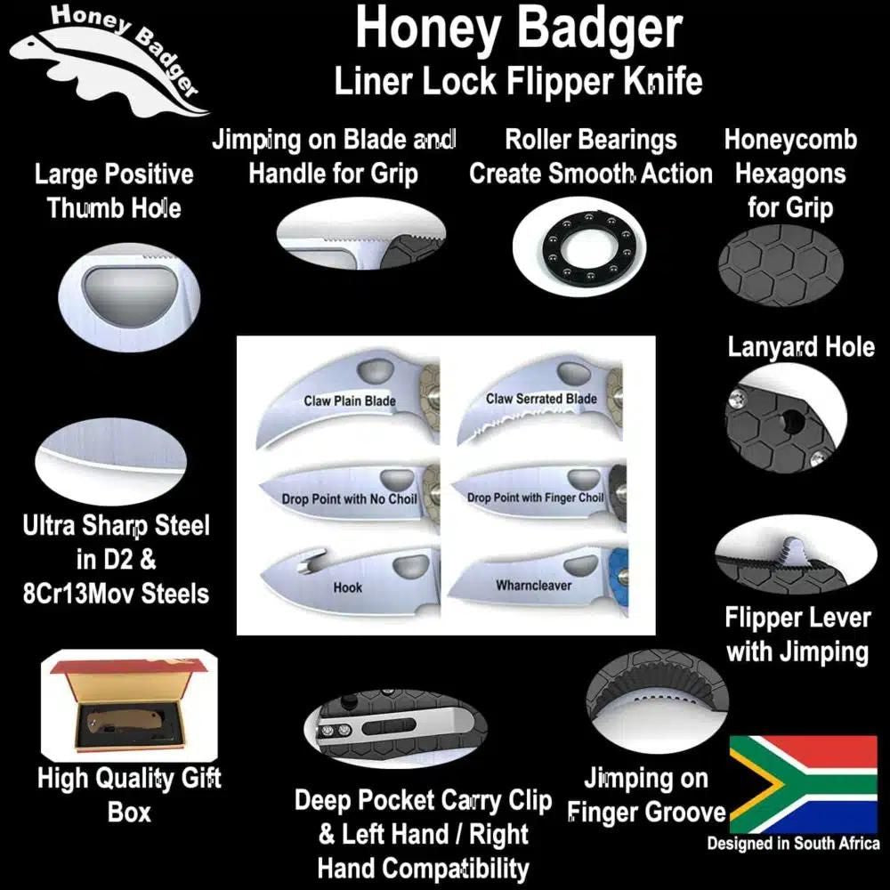 Honey Badger Wharn Cleaver Large, Knives,    - Outdoor Kuwait