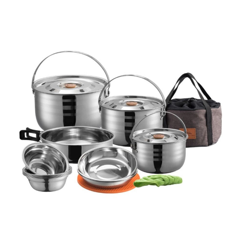 Campingmoon Stainless Steel Cookware Set - MC240, Cookware,    - Outdoor Kuwait