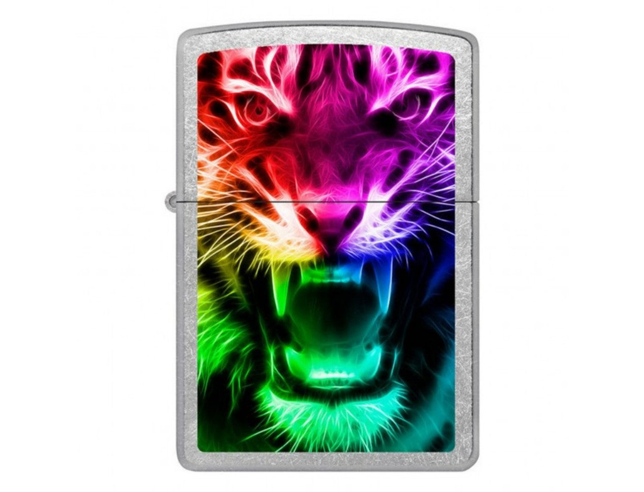 Zippo 207 CI400584 REGULAR STREET CHROME RAINBOW TIGER, Lighter, - Outdoor Kuwait
