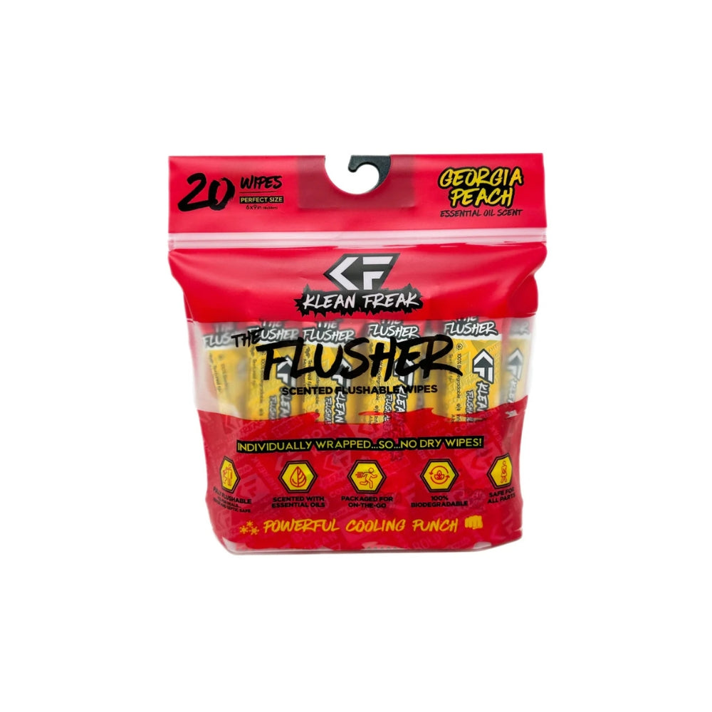 Klean Freak The Flusher 20 Pack - Flushable Wipes, Flushable Wipes, Georgia Peach - Outdoor Kuwait