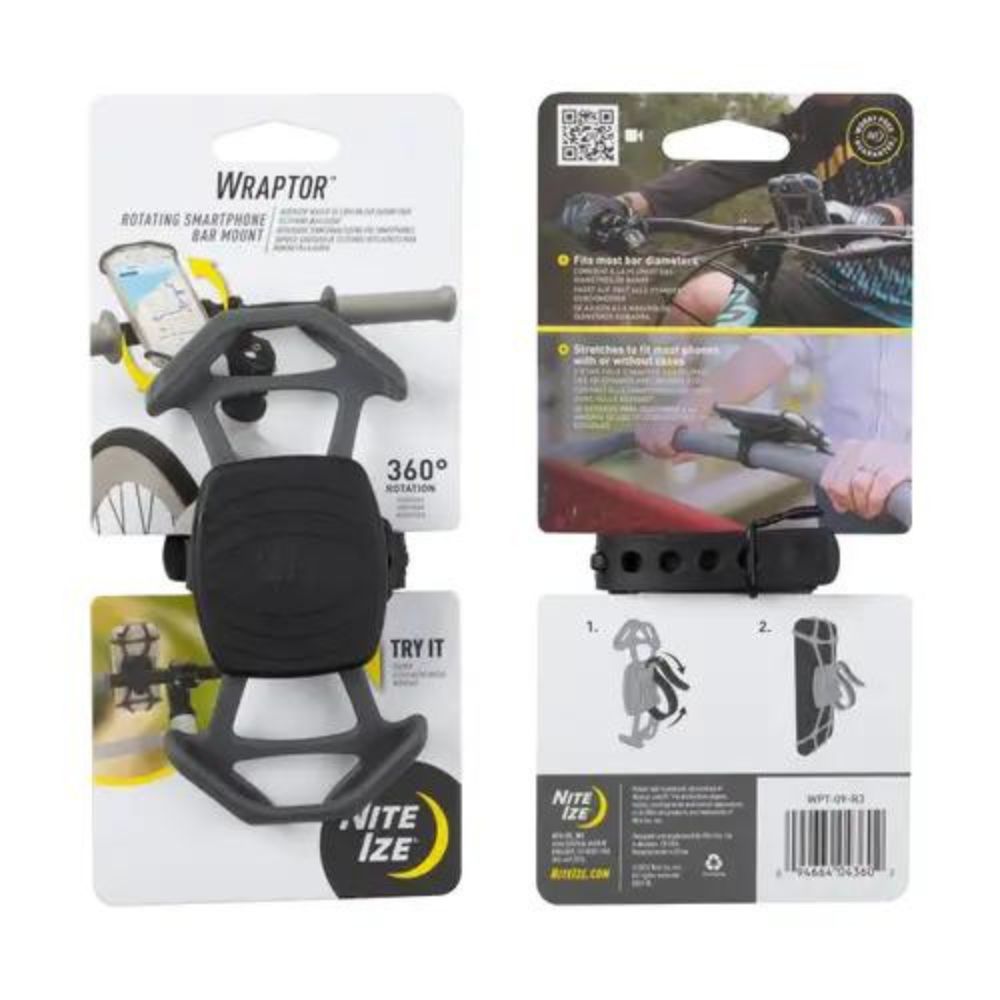 NITE IZE WRAPTOR™ ROTATING SMARTPHONE BAR MOUNT, Phone Bar Mount, - Outdoor Kuwait