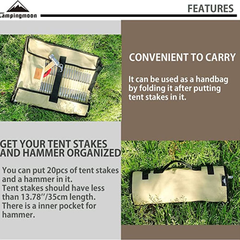 Campingmoon Tent Stakes Case Storage Bag - L, Camping Accessories,    - Outdoor Kuwait