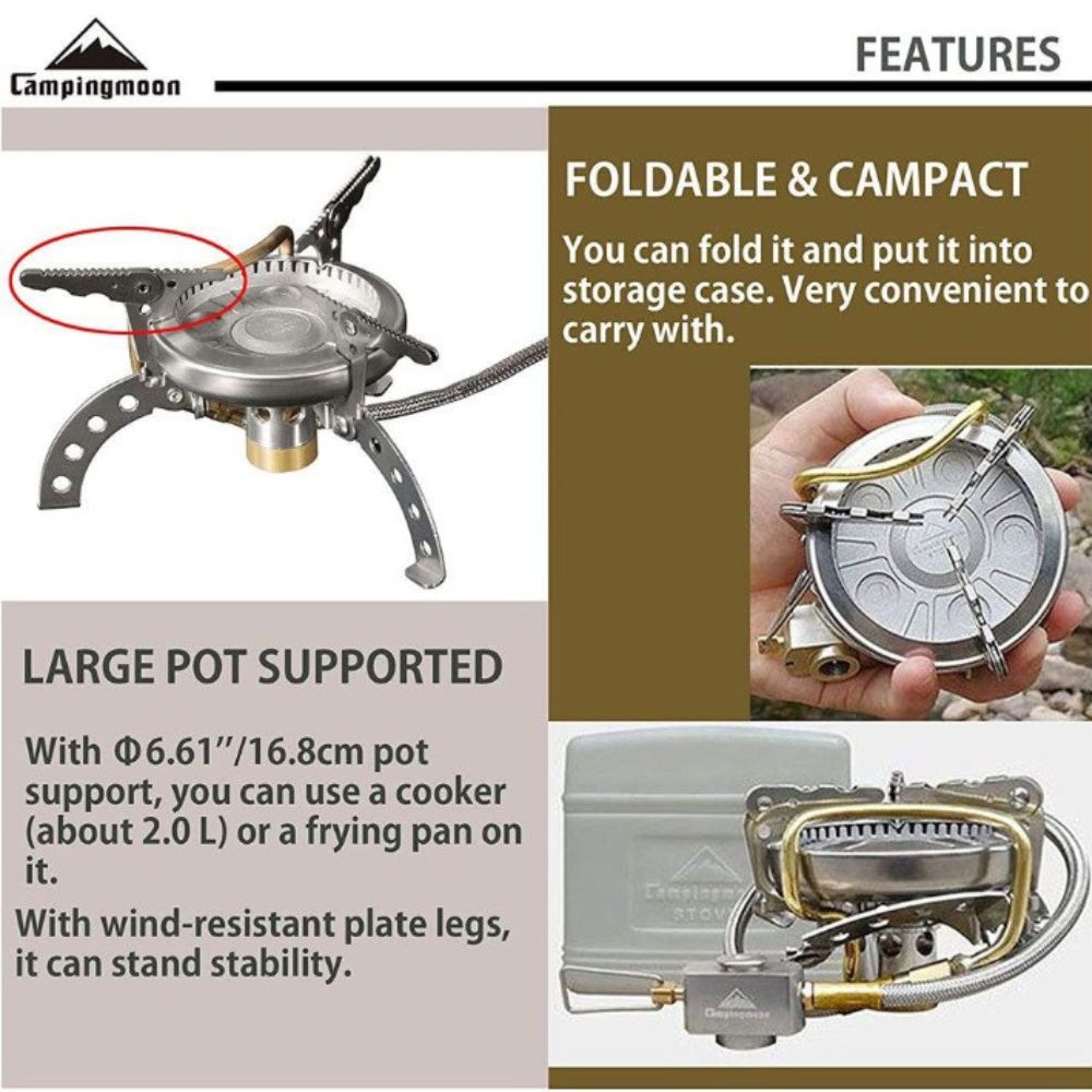 Campingmoon Portable Backpacking Stove, Gas Stove,    - Outdoor Kuwait