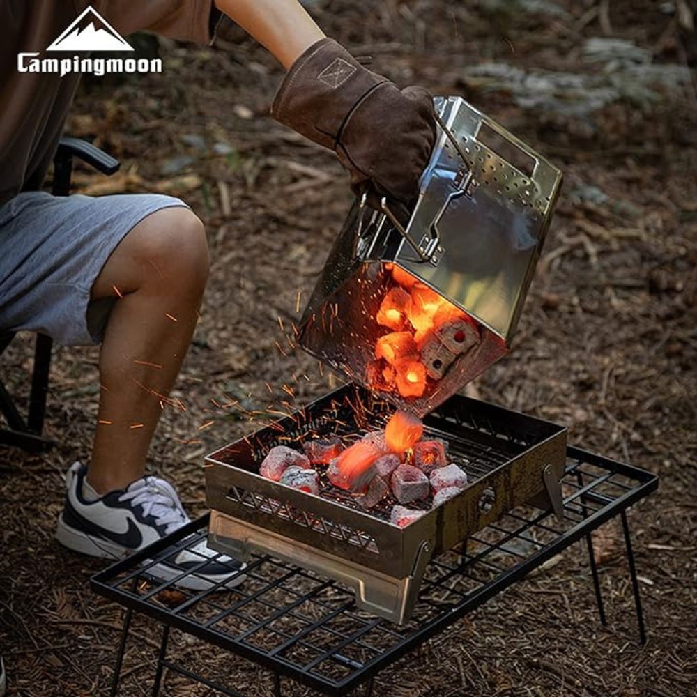 Campingmoon Foldable Charcoal Fire Starter - Large, Firepit,    - Outdoor Kuwait