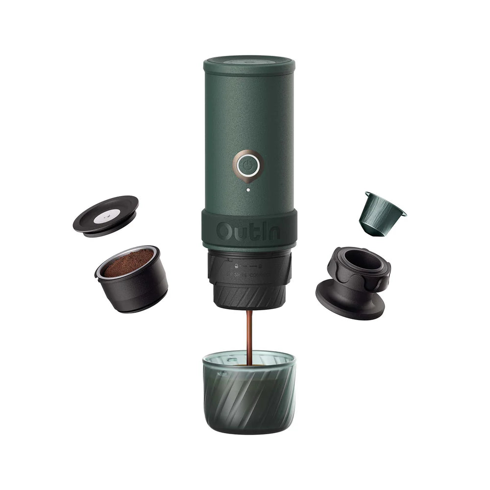 OutIn Mino Portable Electric Espresso Machine - Moss Green, Coffee Machine, - Outdoor Kuwait