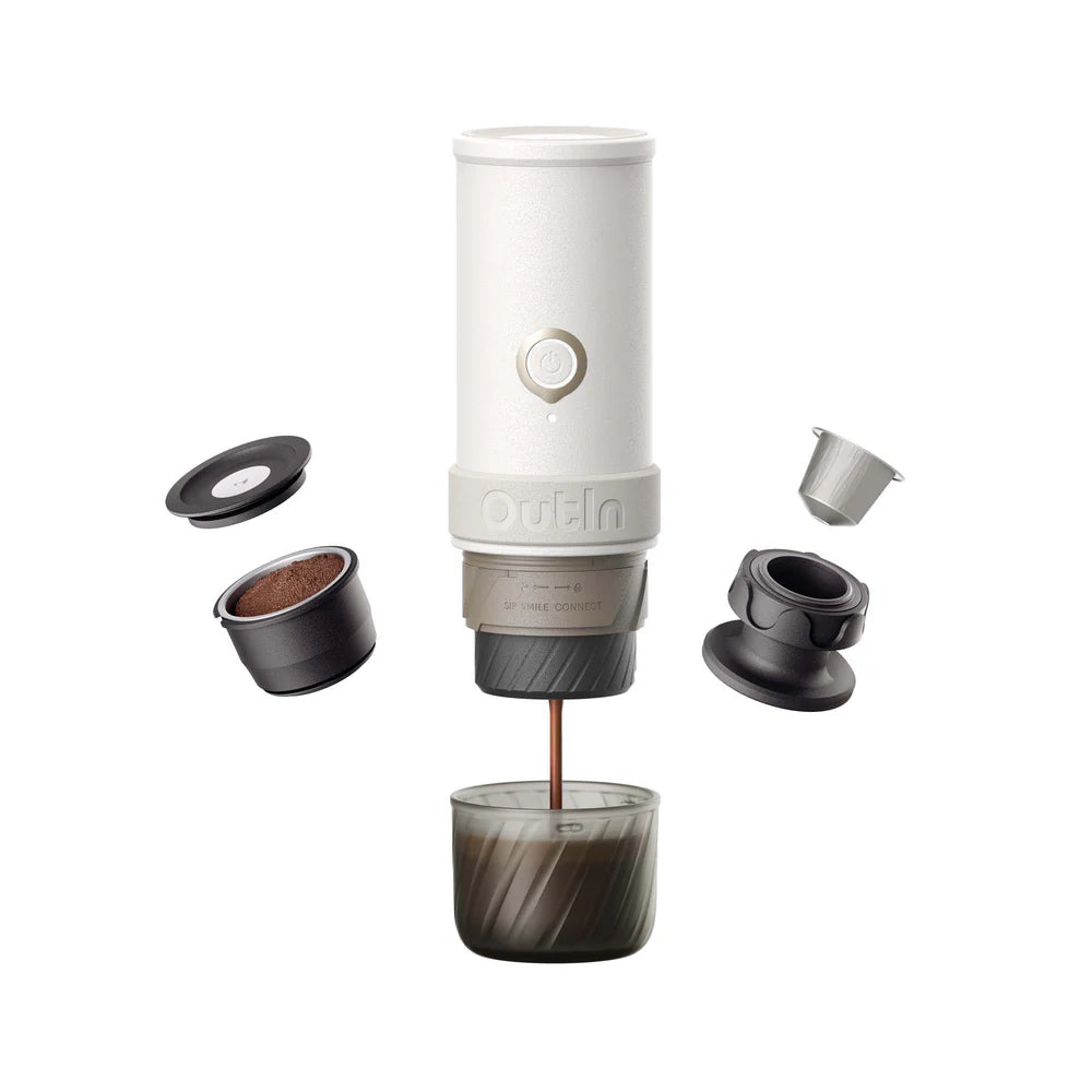 OutIn Mino Portable Electric Espresso Machine - Sandstone White, Espresso Machine, - Outdoor Kuwait