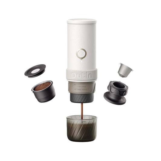 OutIn Mino Portable Electric Espresso Machine - Sandstone White, Coffee Machine, - Outdoor Kuwait