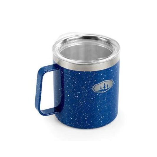 GSI Outdoor Glacier Stainless 15 fl. oz. Camp Cup, Mugs, Blue Speckle   - Outdoor Kuwait