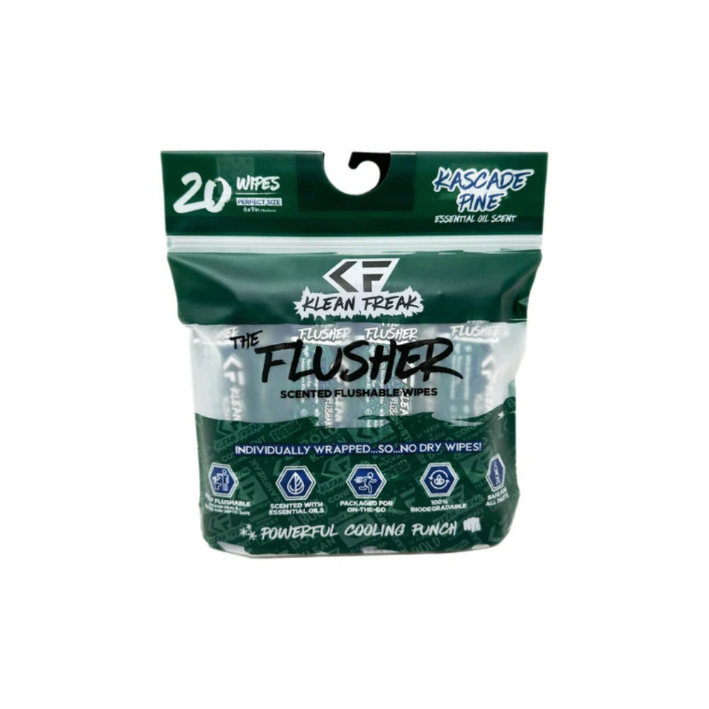 Klean Freak The Flusher 20 Pack - Flushable Wipes, Flushable Wipes, Kascade Pine - Outdoor Kuwait