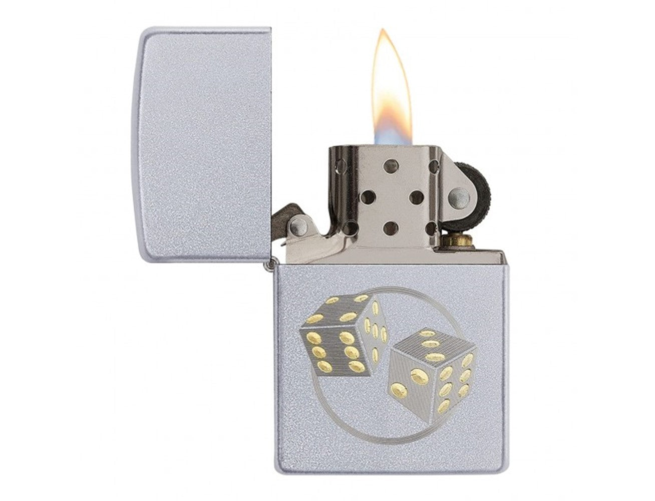 Zippo 205 AE400037 REG SATIN CHROME DICE, Lighter, - Outdoor Kuwait
