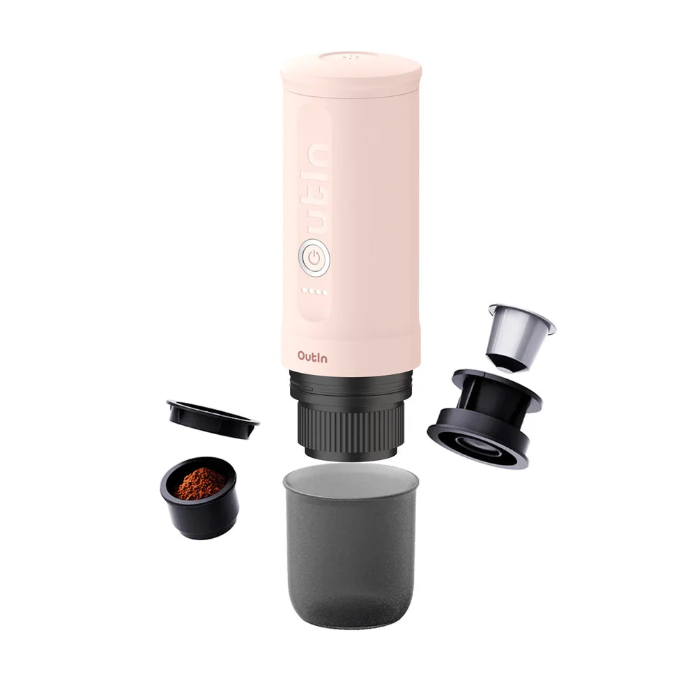 Outin Nano Portable Espresso Machine (Rose Quartz) X BCRF, Coffee Machine, - Outdoor Kuwait