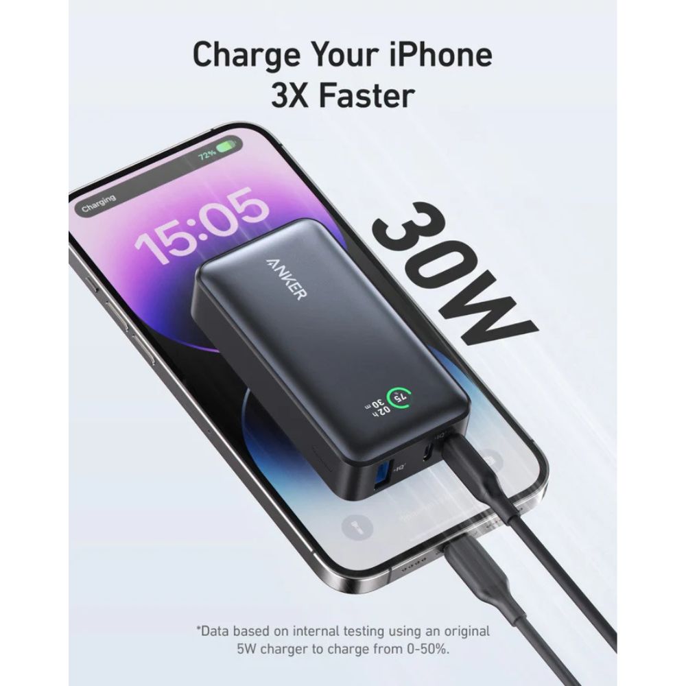 Anker 533 Power Bank Power Core 30W 10,000mAh - Black, Power Bank, - Outdoor Kuwait