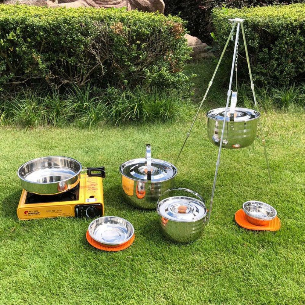 Campingmoon Stainless Steel Cookware Set - MC240, Cookware,    - Outdoor Kuwait