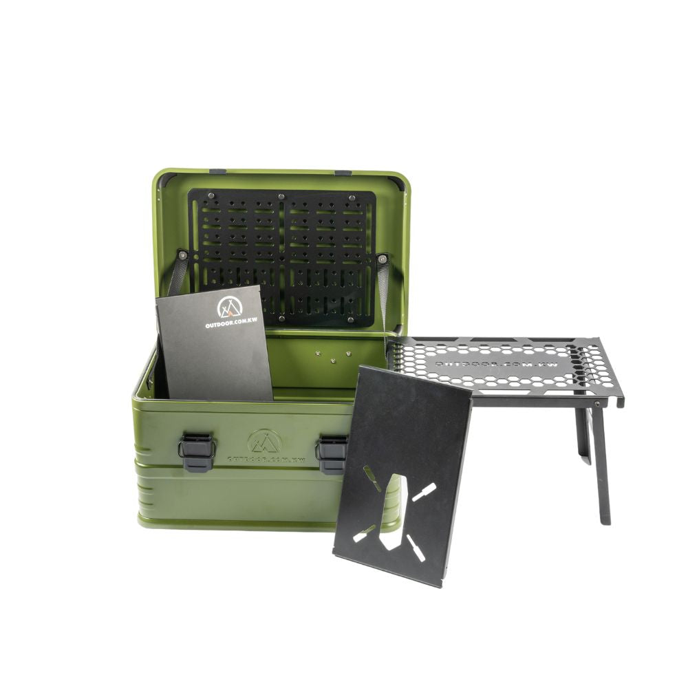 Outdoor Portable Aluminum Storage Container & Accessories - Green, Storage Box, - Outdoor Kuwait