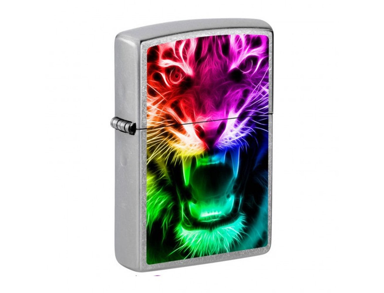 Zippo 207 CI400584 REGULAR STREET CHROME RAINBOW TIGER, Lighter, - Outdoor Kuwait
