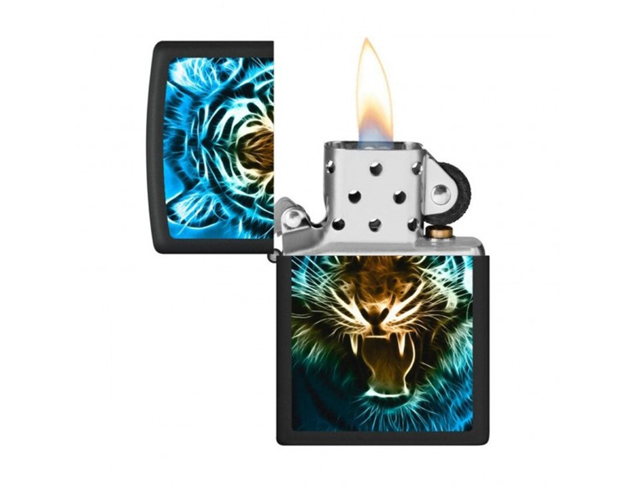 Zippo Lighter 218 Ci400583 Regular Black Matte Digital Tiger, Lighter, - Outdoor Kuwait