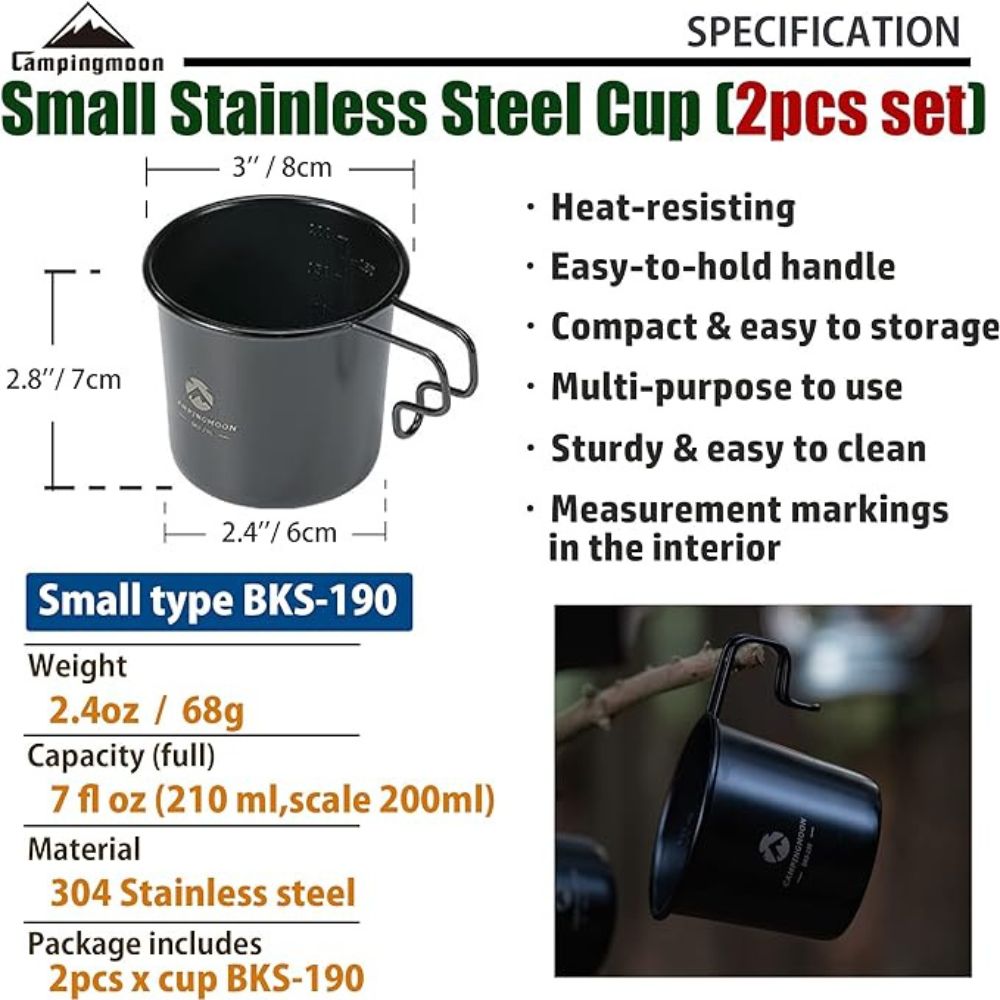 Campingmoon Large Sierra Mug Cup - 210ml, Cookware,    - Outdoor Kuwait