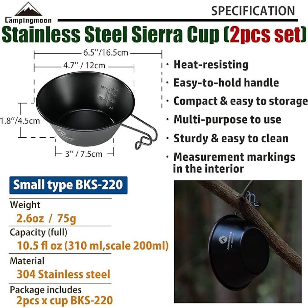 Campingmoon Small Sierra Cup - 310ml, Cookware,    - Outdoor Kuwait