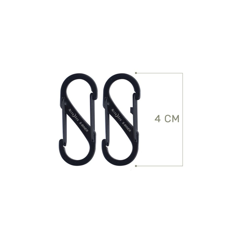 NITE IZE S-BINER BLACK - 2 Pack - Size 1, Carabiners,    - Outdoor Kuwait
