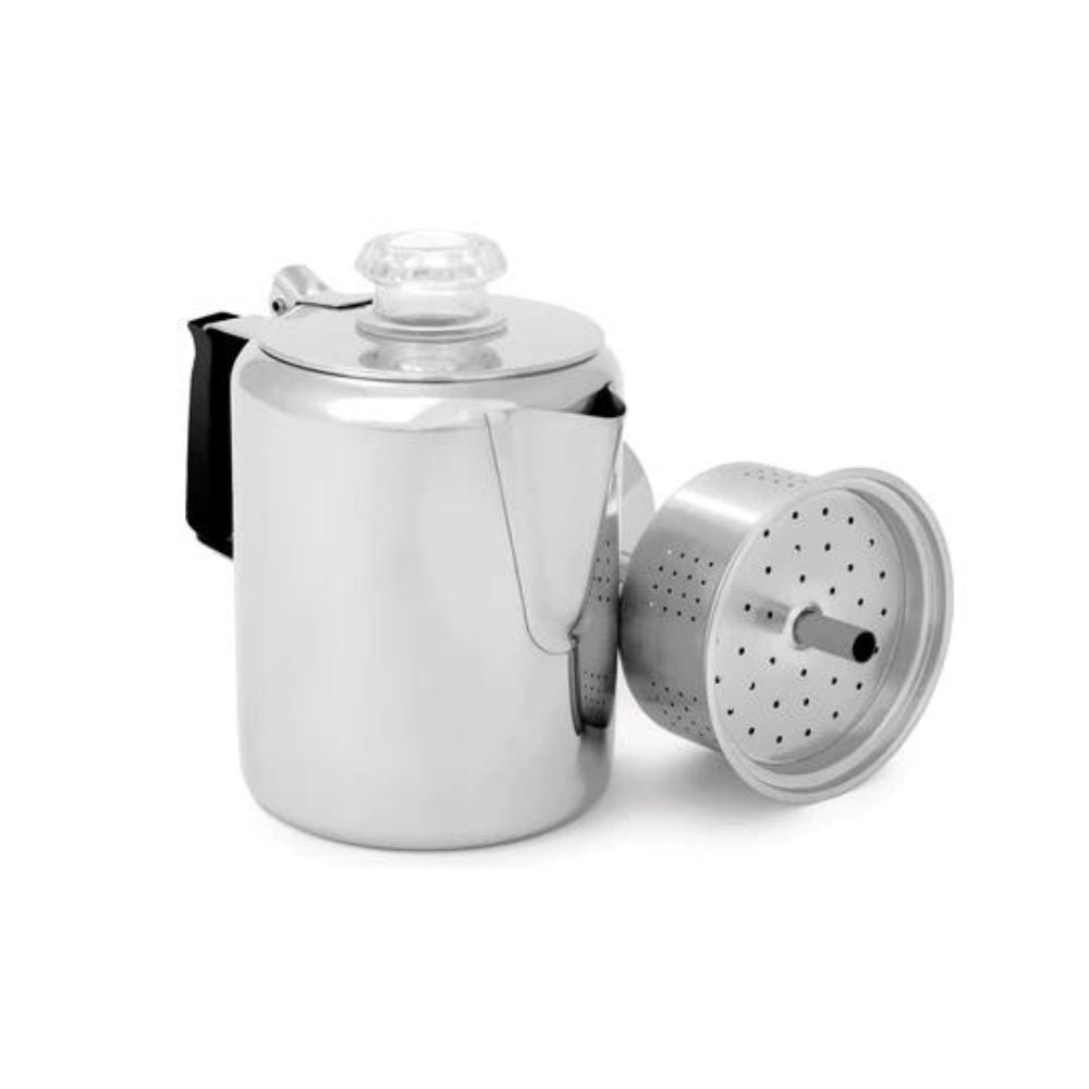 GSI Outdoor Glacier Stainless Coffee Percolator with Silicone Handle, Coffee Machine, 6 Cups   - Outdoor Kuwait