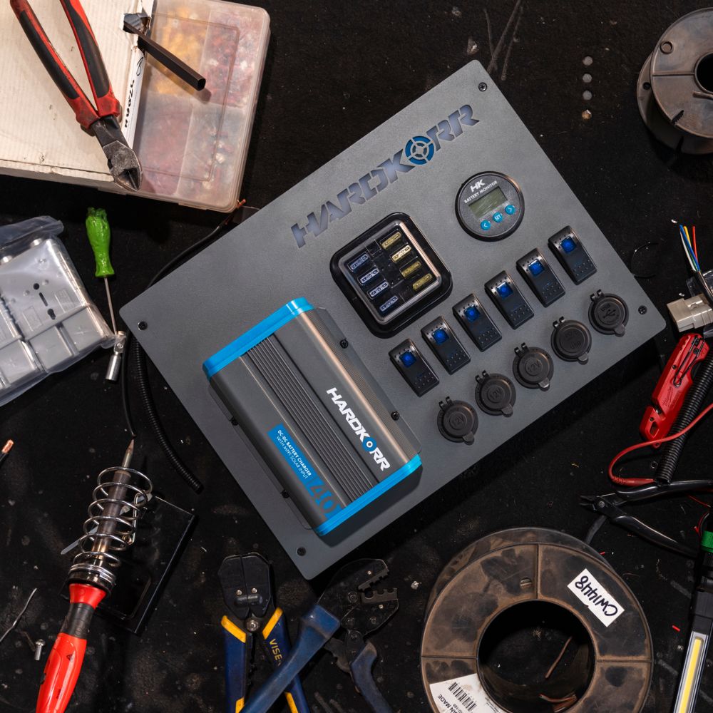 Hardkorr 12V Control Hub with 40A DC-DC Charger, Batteries,    - Outdoor Kuwait
