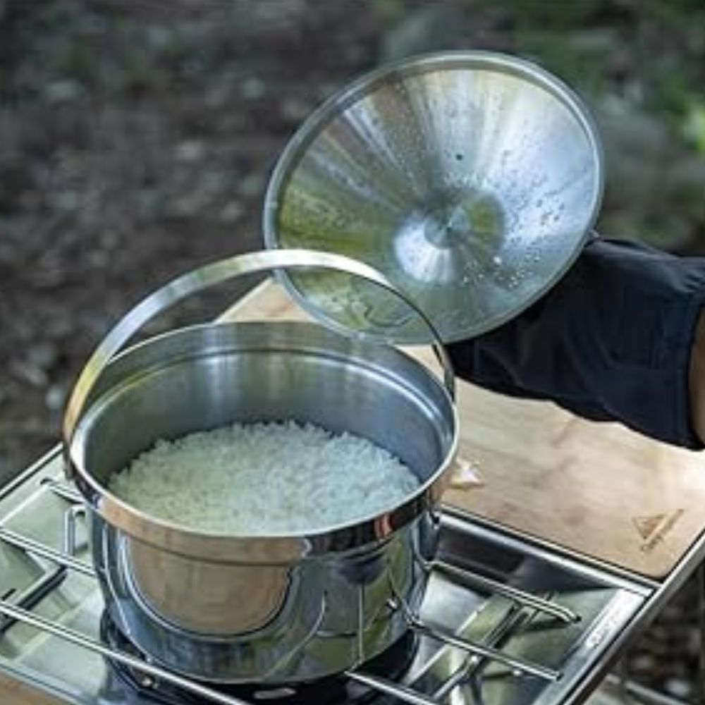 Campingmoon Aluminum 3-Layer Steel Cooking Pot, Cookware,    - Outdoor Kuwait