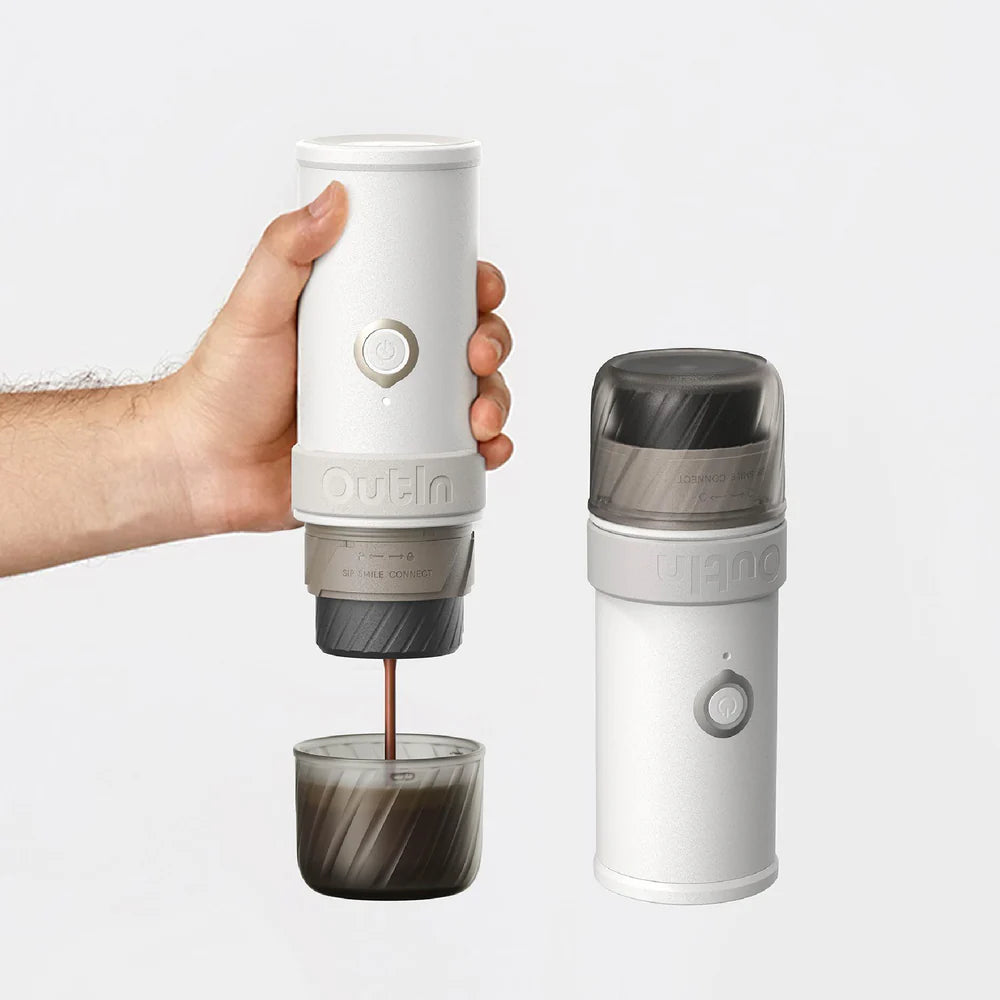 OutIn Mino Portable Electric Espresso Machine - Sandstone White, Espresso Machine, - Outdoor Kuwait