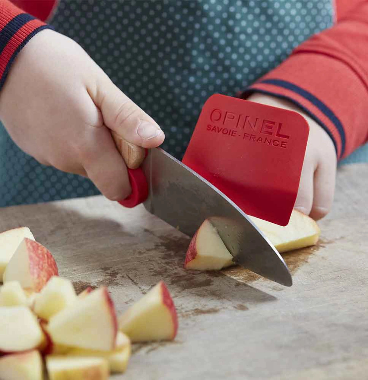 Opinel Le Petit Chef Set Peeler/Kitchen Knife & Cutting Guide, , - Outdoor Kuwait
