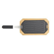Cozze Reversible Cast Iron Pan with Wooden Tray, Cookware Accessories,    - Outdoor Kuwait