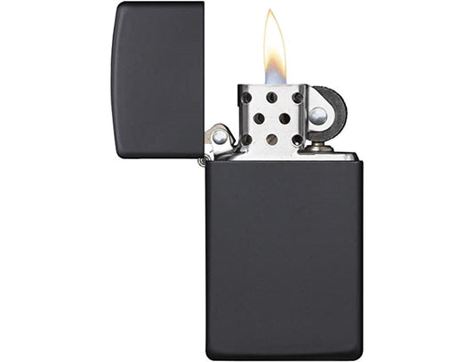 Zippo 1618-Black Matte Slim Lighter, Lighters & Matches,    - Outdoor Kuwait