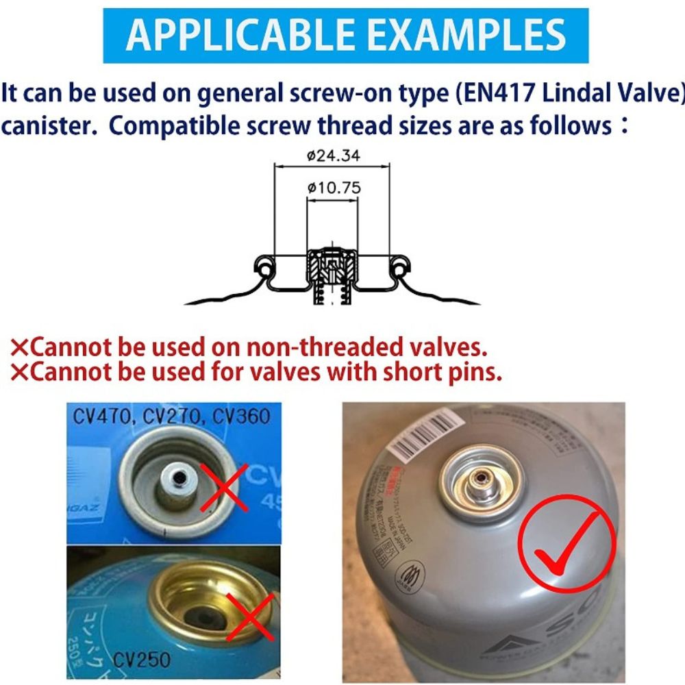 Campingmoon Lindal Valve Canister, Adapter, - Outdoor Kuwait