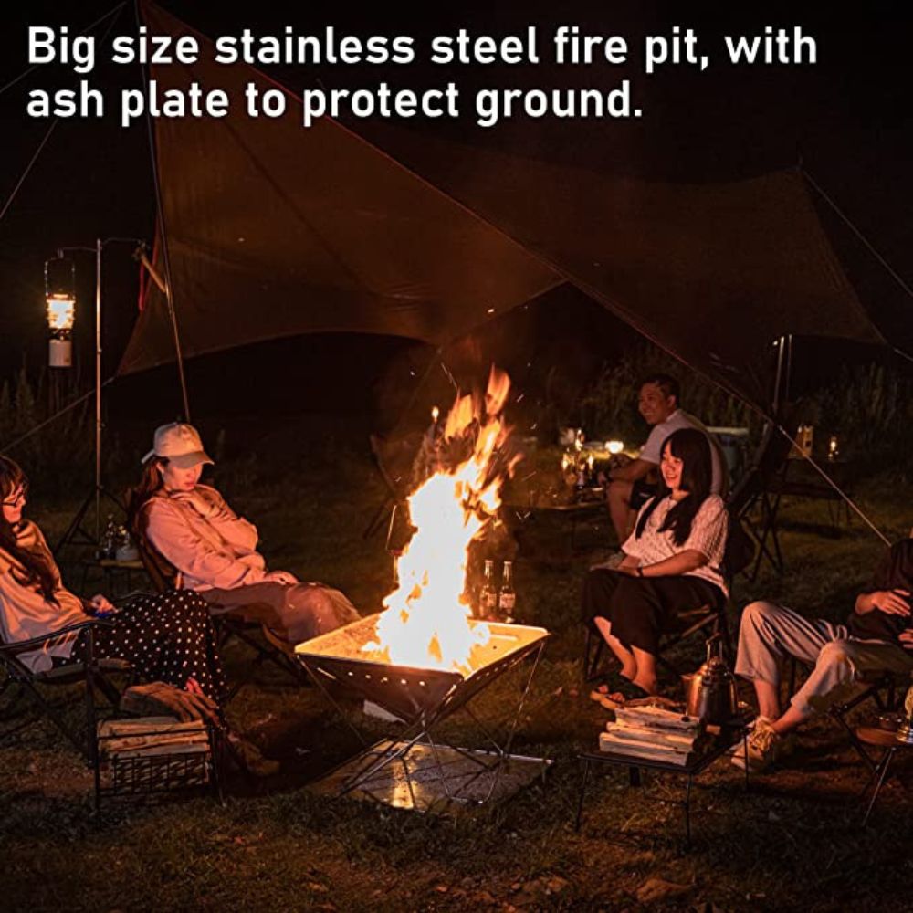 Campingmoon MT-065 Foldable BBQ Grill & Fire Pit, Outdoor Grills,    - Outdoor Kuwait