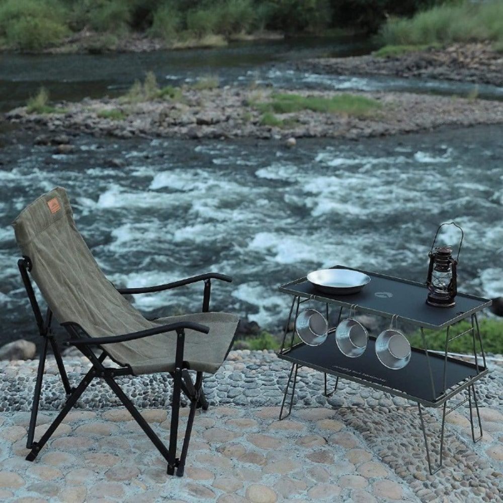 Campingmoon Foldable Canvas Camping Low Style Chair - Khaki, Camp Furniture,    - Outdoor Kuwait