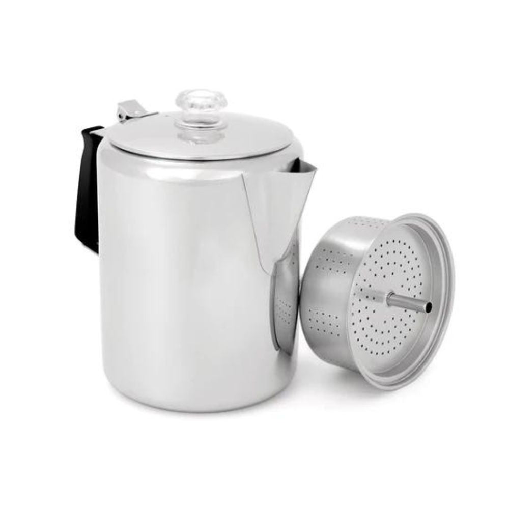 GSI Outdoor Glacier Stainless Coffee Percolator with Silicone Handle, Coffee Machine, 12 Cups   - Outdoor Kuwait