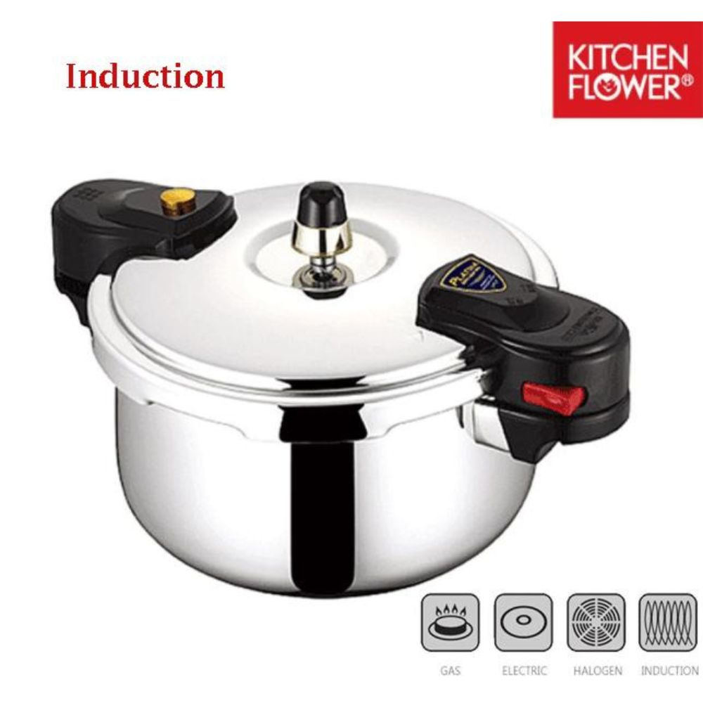 Kitchen Flower Stainless Pressure Cooker 5L, Pressure Cooker, - Outdoor Kuwait