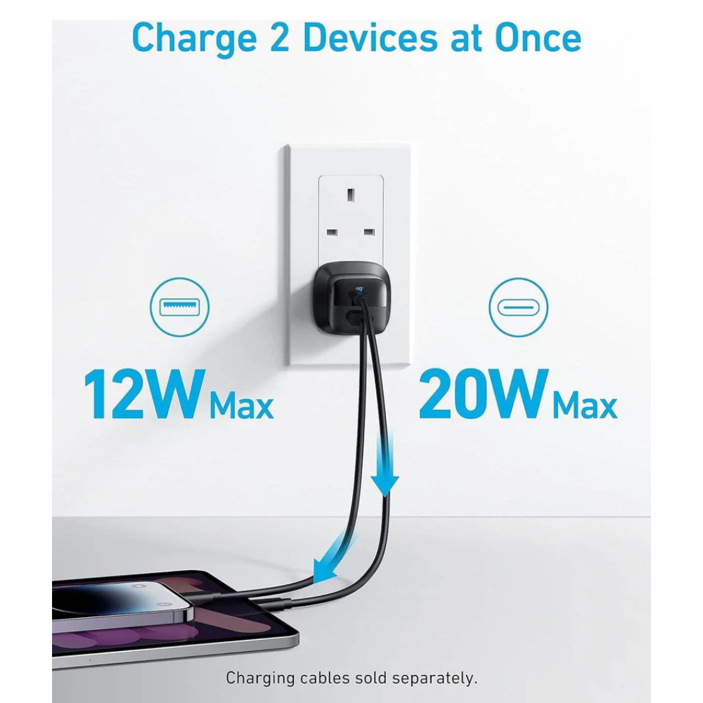 Anker 323 Charger (33W) - Black, Wall Charger, - Outdoor Kuwait