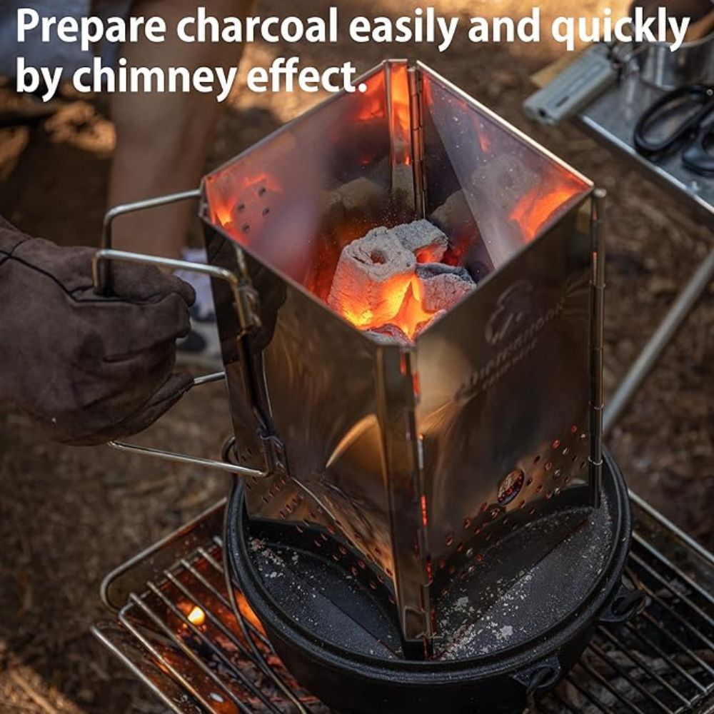 Campingmoon Foldable Charcoal Fire Starter - Large, Firepit,    - Outdoor Kuwait