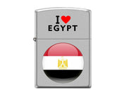 Zippo 205 Ci412710 Reg Satin Chrome I Heart Egypt Design Lighter, Lighter, - Outdoor Kuwait