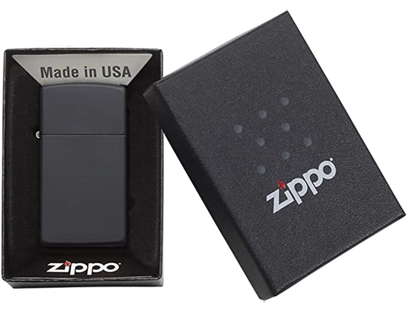 Zippo 1618-Black Matte Slim Lighter, Lighter, - Outdoor Kuwait