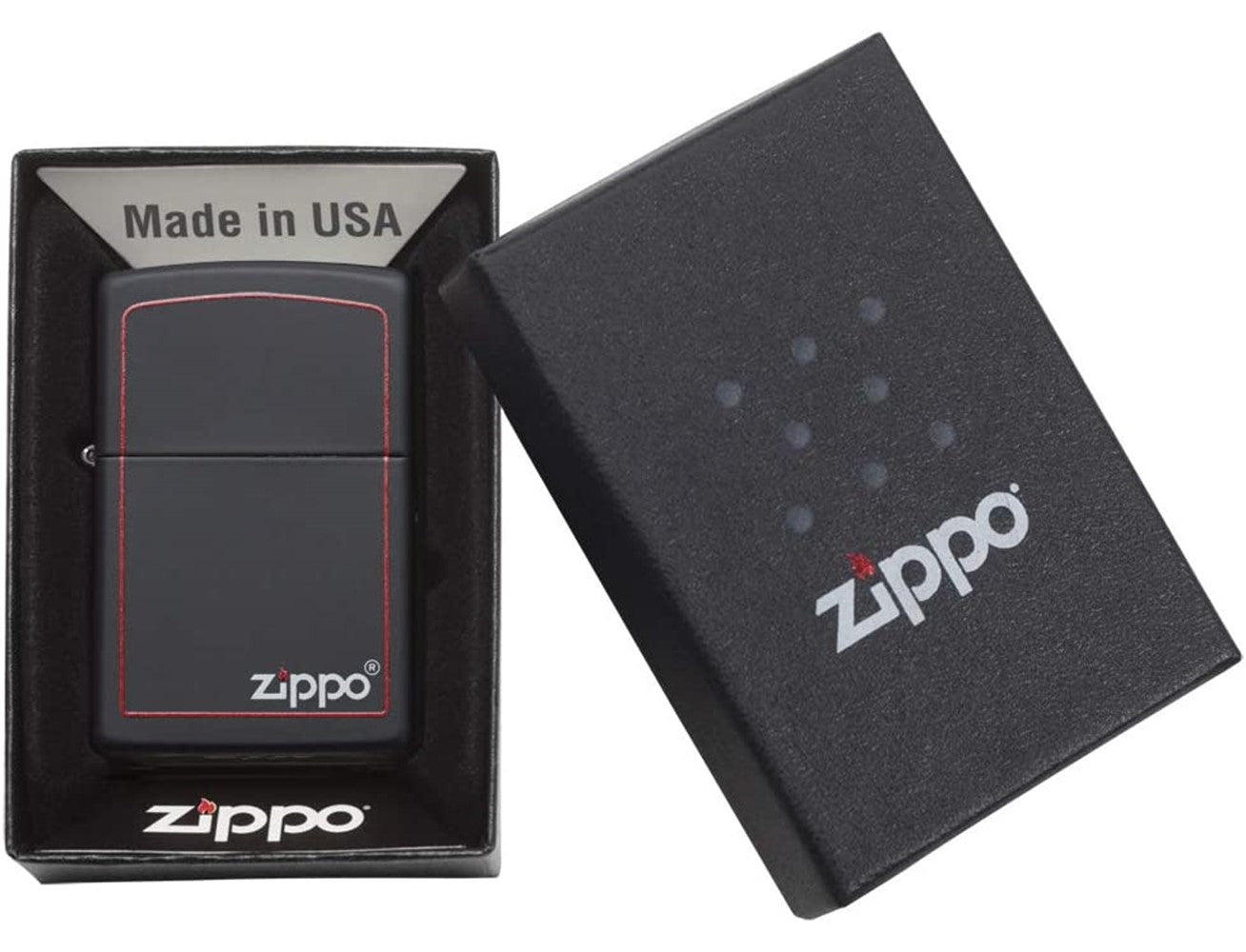 Zippo 218zb-Blkmatte W/Zip.Border-720060182 Lighter, Lighter, - Outdoor Kuwait
