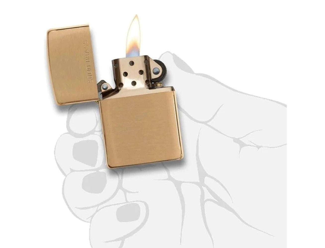Zippo 204-Brush Finish Brass Lighter, Lighter, - Outdoor Kuwait