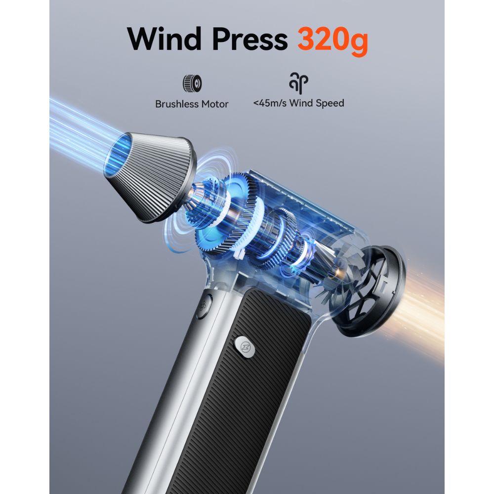 Wolfbox Compressed Air Duster - Super Power Electric Air Duster Removable Battery, Air Blower, - Outdoor Kuwait